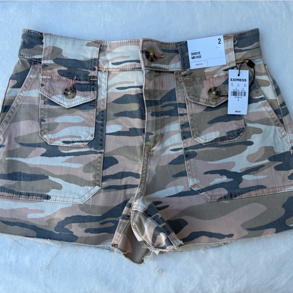Express Camouflage Cargo Shorts